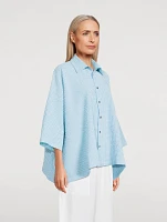 Oversized Shirt Mini Check Print