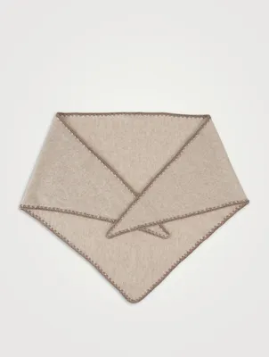 Cashmere Crochet Trim Triangle Scarf