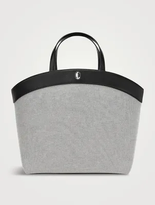 Tondo Leather-Trimmed Canvas Tote Bag