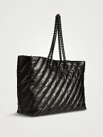 Large Crush Quilted Leather Tote Bag