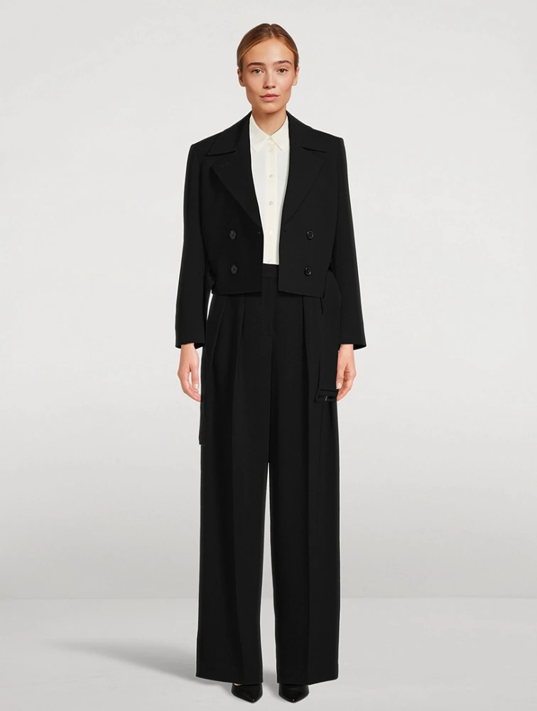 Double-Pleat Admiral Crepe Trousers