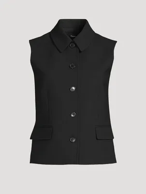 Wool-Blend Tailored Vest
