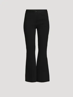 Crepe Knit Flared Trousers