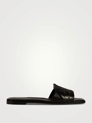 Seal Leather Slide Sandals