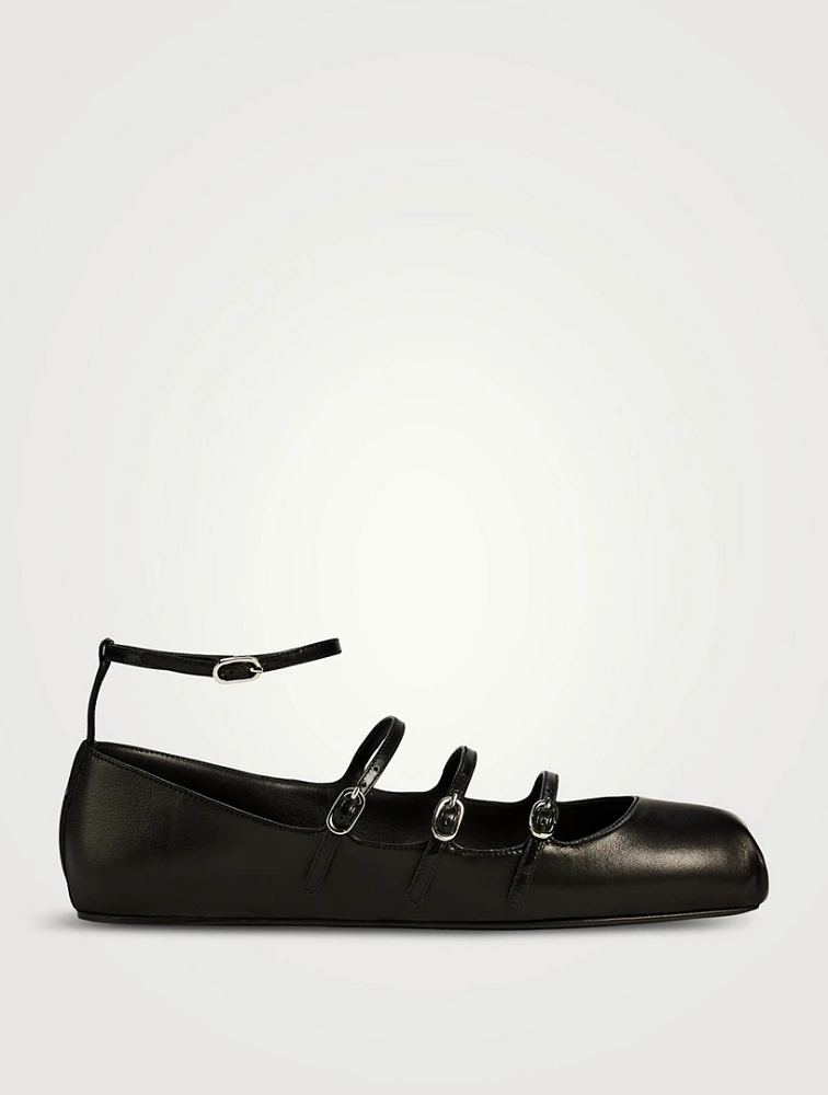 Leather Mary Jane Ballet Flats