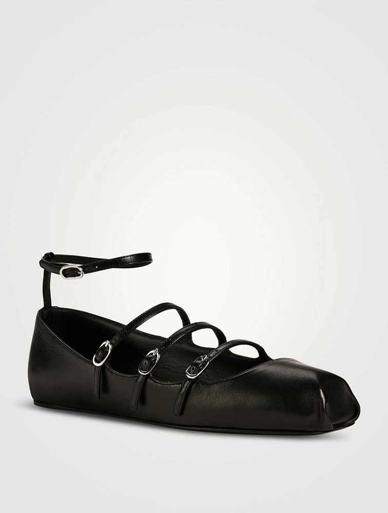 Leather Mary Jane Ballet Flats