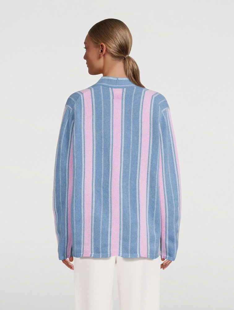 Baja Everywhere Stripe Jacquard Cashmere Cardigan