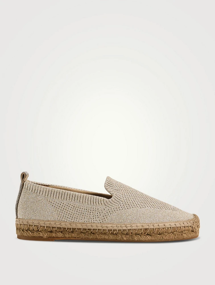 Metallic Knit Espadrilles