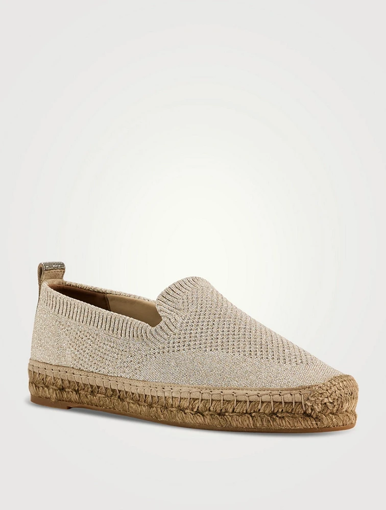 Metallic Knit Espadrilles