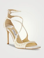 Azia 95 Pearl-Embellished Satin Sandals