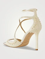 Azia 95 Pearl-Embellished Satin Sandals