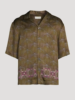 Satin Printed Short-Sleeve Shirt