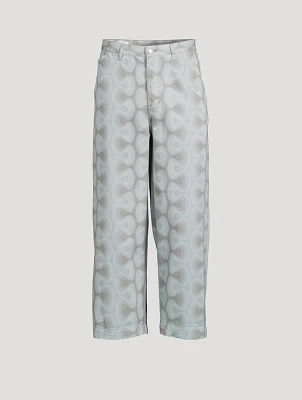 Printed Straight-Leg Jeans