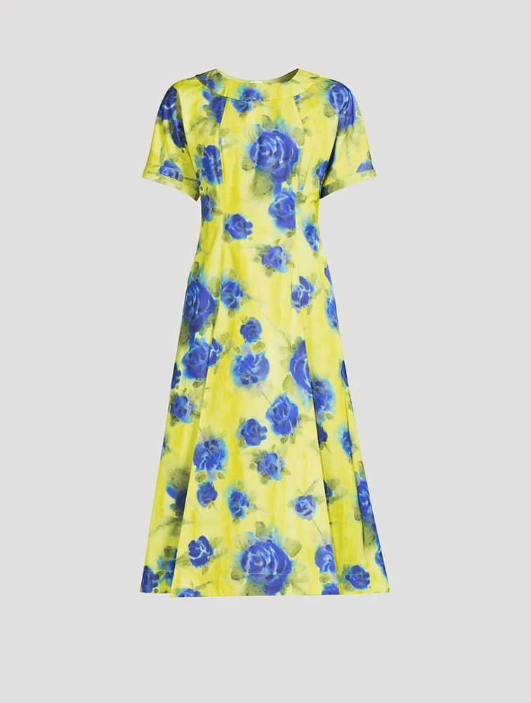 Taffeta Midi Dress Idyll Print