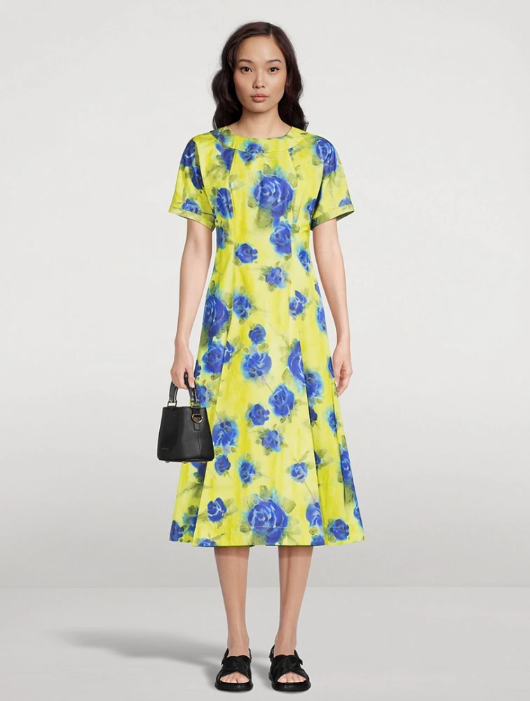 Taffeta Midi Dress Idyll Print