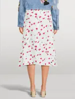 A-Line Midi Skirt Floral Print