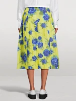 Taffeta Midi Skirt Idyll Print