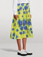 Taffeta Midi Skirt Idyll Print