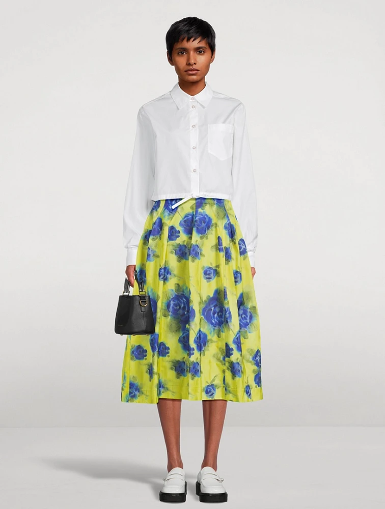 Taffeta Midi Skirt Idyll Print