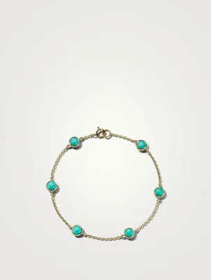 Lollipop 18K Gold Confetti Bracelet With Turquoise