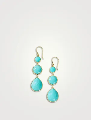 Small Rock Candy 18K Gold Crazy 8's Earrings With Turquoise