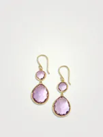 Rock Candy 18K Gold Snowman Teardrop Earrings With Amethyst