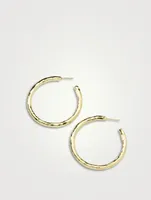 Medium Classico 18K Gold Hammered #3 Hoop Earrings