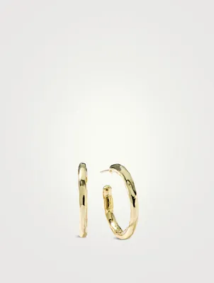 Small Classico 18K Gold Hammered #2 Hoop Earrings