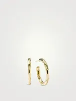 Small Classico 18K Gold Hammered #2 Hoop Earrings