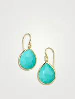 Medium 18K Gold Rock Candy Teardrop Earrings With Turquoise