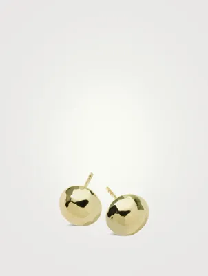 Small Classico 18K Gold Hammered Pinball Stud Earrings