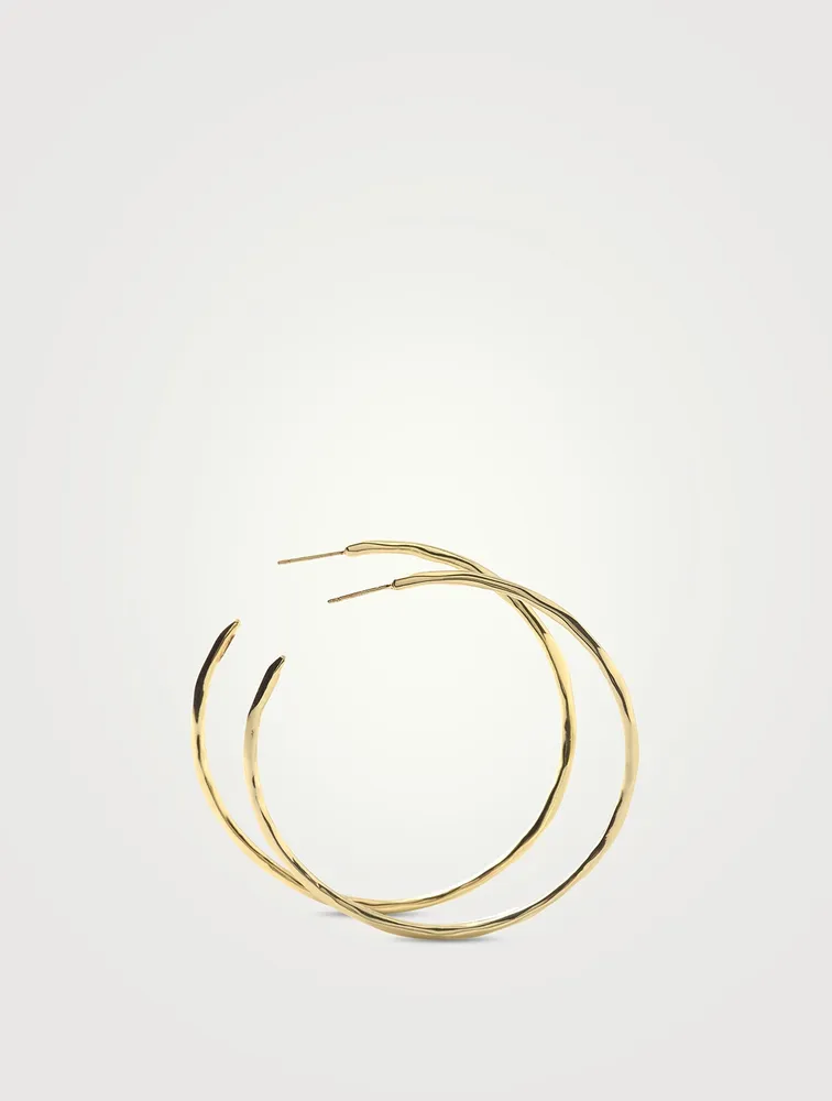 Large Classico 18K Gold Squiggle #4 Hoop Earrings