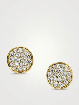 Mini Stardust 18K Gold Flower Stud Earrings With Diamonds