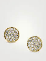 Mini Stardust 18K Gold Flower Stud Earrings With Diamonds