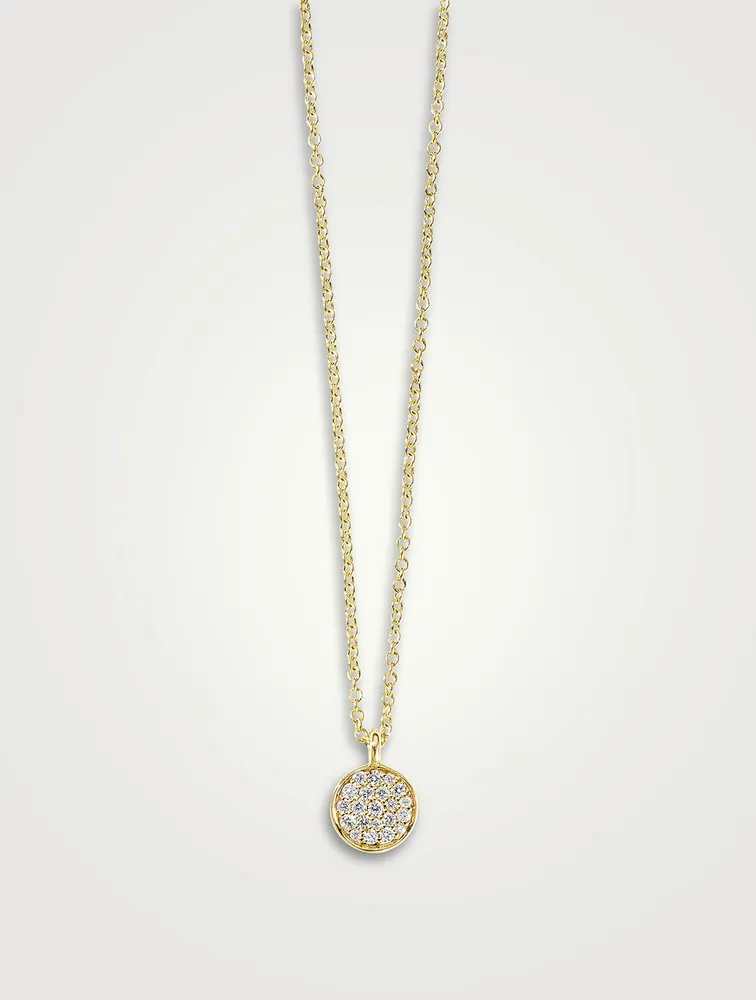 Mini Stardust 18K Gold Flower Pendant Necklace With Diamonds