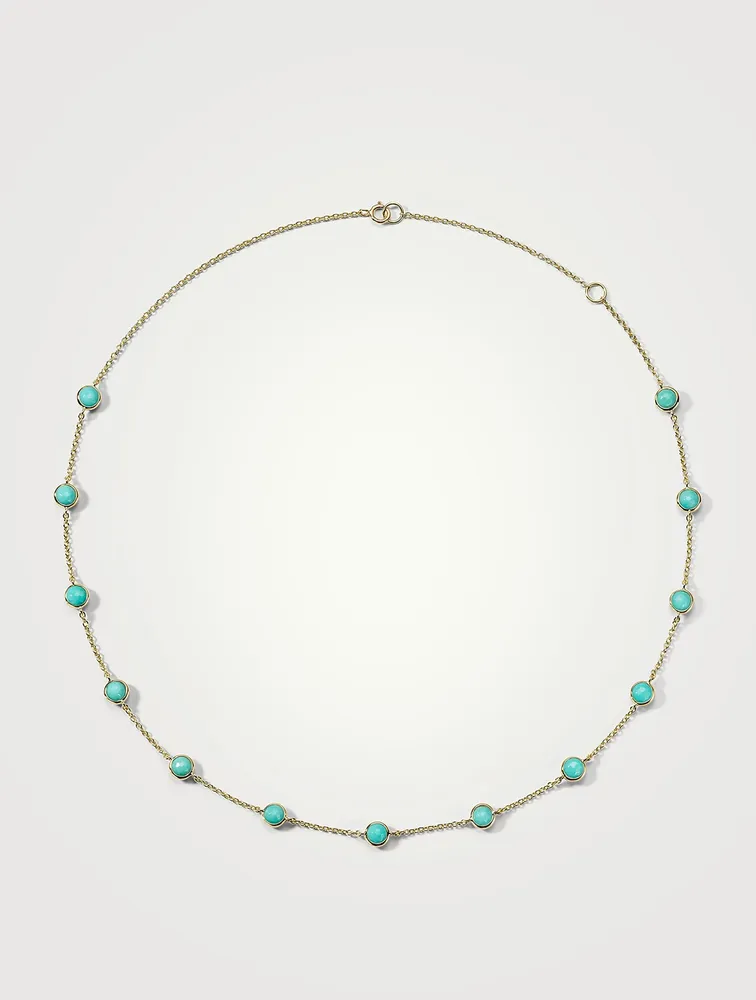 Lollipop 18K Gold Confetti Necklace With Turquoise