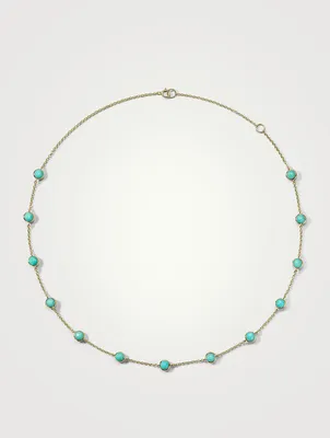 Lollipop 18K Gold Confetti Necklace With Turquoise