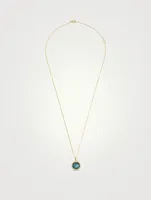 Small Lollipop 18K Gold Pendant Necklace With London Blue Topaz And Diamonds