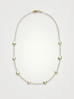 Short Classico 18K Gold Hammered Pinball Chain Necklace