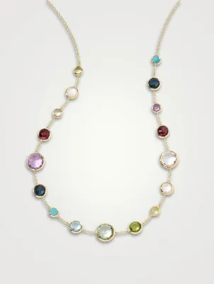 Short Lollitini 18K Gold Necklace With Gemstones