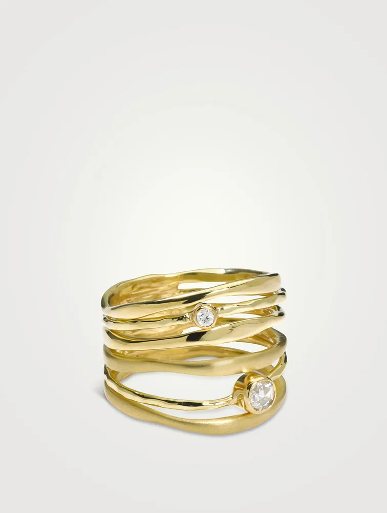 Stardust Movie Star 18K Gold Ring With Diamonds