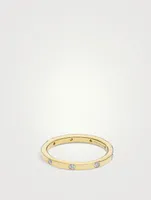 Stardust 18K Gold Thin Band Ring With Diamonds