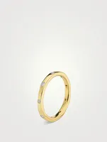 Stardust 18K Gold Thin Band Ring With Diamonds