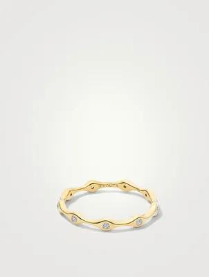 Stardust 18K Gold Nine-Station Skinny Band Ring With Diamonds