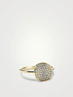 Small Stardust 18K Gold Flower Ring With Diamonds