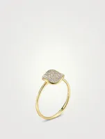 Small Stardust 18K Gold Flower Ring With Diamonds
