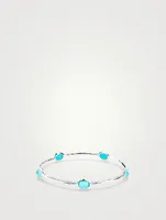 Rock Candy Sterling Silver Five-Stone Bangle Bracelet With Rock Crystal And Turquoise