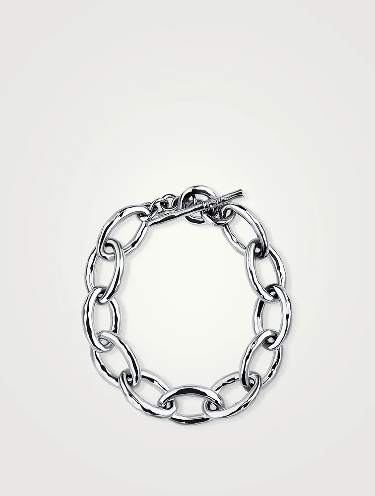 Mini Classico Sterling Silver Hammered Bastille Link Bracelet