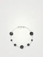 Lollipop Sterling Silver Seven-Stone Link Bracelet With Rock Crystal And Hematite