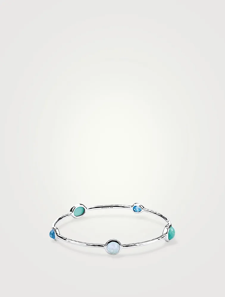 Rock Candy Sterling Silver 5-Stone Bangle Bracelet With Gemstones